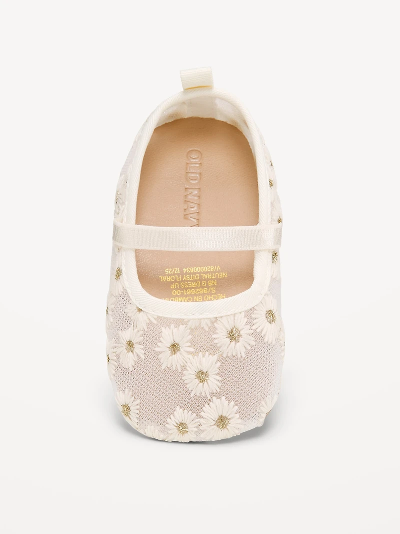 Mesh Floral Ballet Flats for Baby