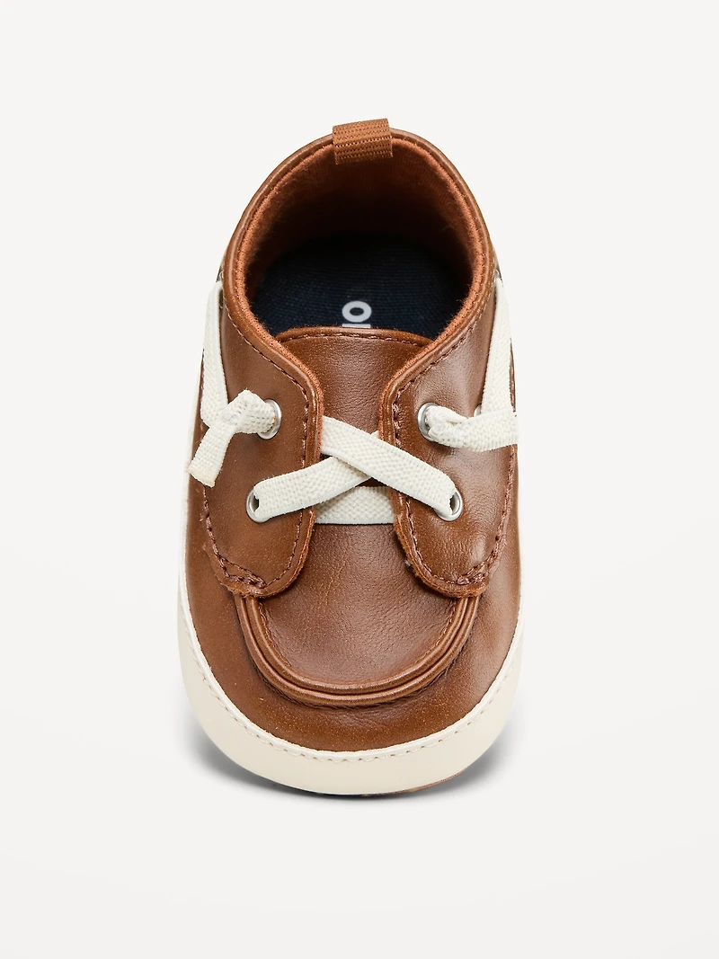 Faux-Leather Boat Shoes for Baby