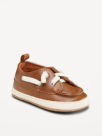 Faux-Leather Boat Shoes for Baby