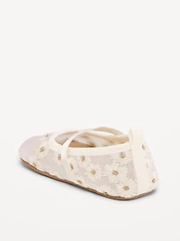Mesh Floral Ballet Flats for Baby