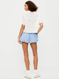 Poplin Bubble Hem Shorts