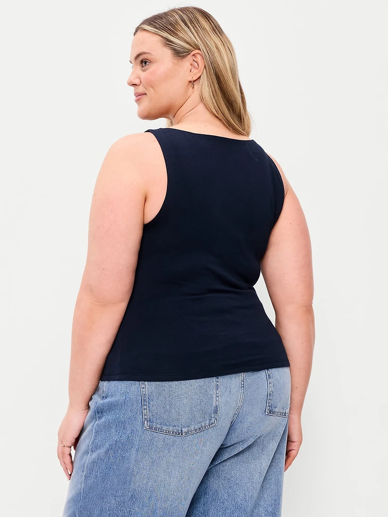 Hug Double-Layer Boat-Neck Top