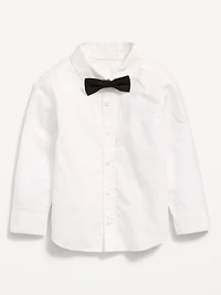 Long-Sleeve Bow-Tie Poplin Shirt for Toddler Boys