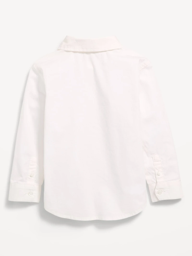 Long-Sleeve Bow-Tie Poplin Shirt for Toddler Boys