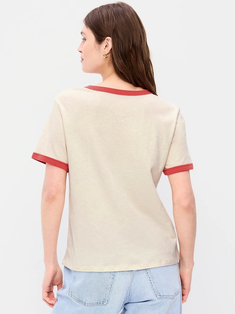 EveryWear Crew-Neck Graphic Ringer T-Shirt