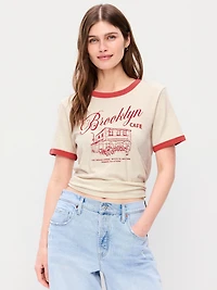 EveryWear Crew-Neck Graphic Ringer T-Shirt