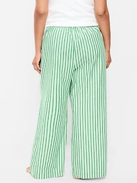 Poplin Wide-Leg Pajama Pants