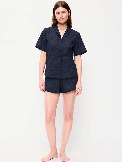 Classic Eyelet Sleep Short Set