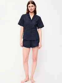 Classic Eyelet Sleep Short Set
