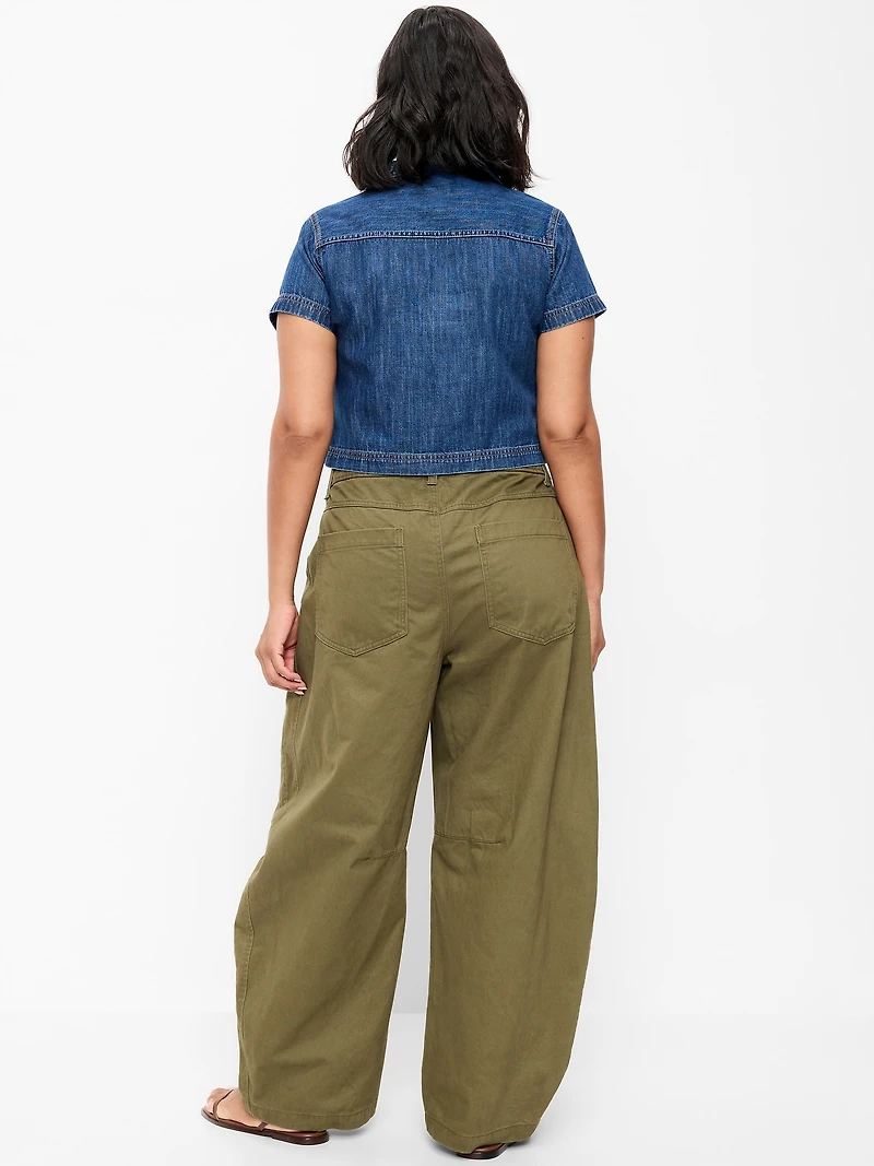 Mid-Rise Barrel Chino Pants