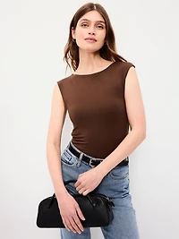 Cap-Sleeve Tie-Back Top