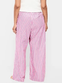 Poplin Wide-Leg Pajama Pants