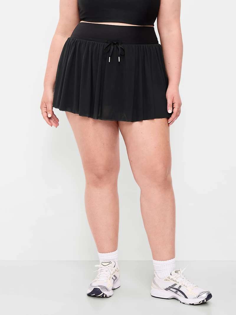 High-Waisted Mesh Skort