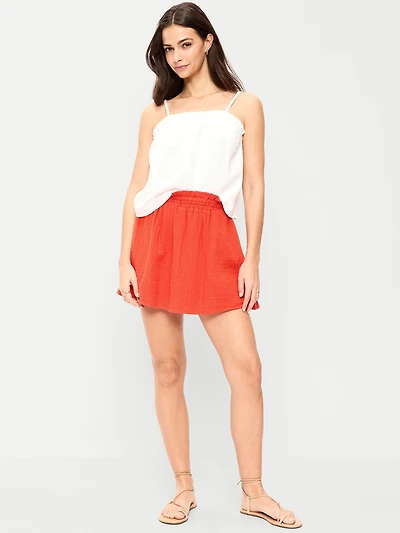 Ruffle Waist Mini Skort
