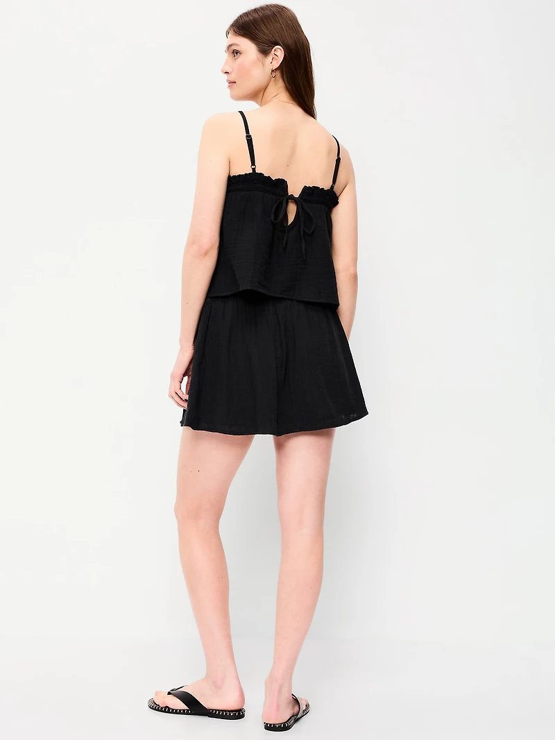 Ruffle Waist Mini Skort
