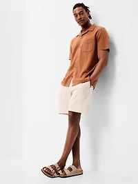 Short-Sleeve Textured Camp Shirt