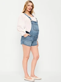 Maternity Side-Panel Jean Shortalls