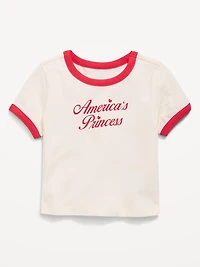 Short-Sleeve Ringer Graphic T-Shirt for Toddler Girls