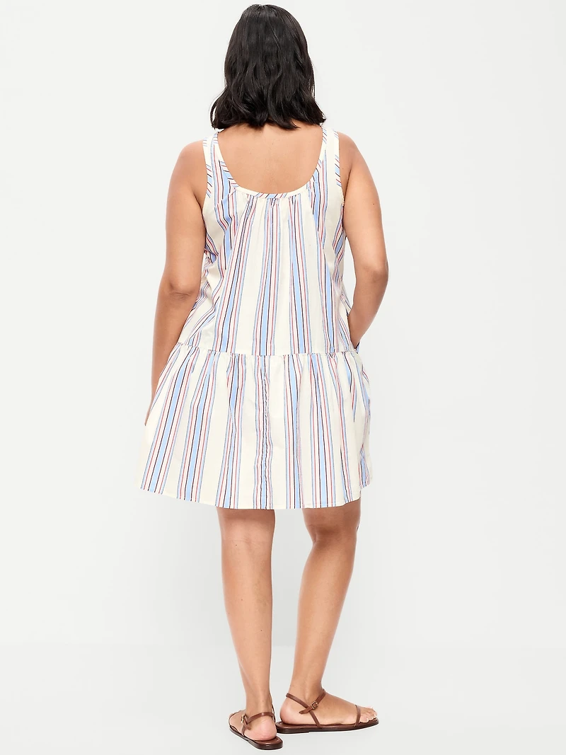 Sleeveless Scoop-Neck Mini Swing Dress