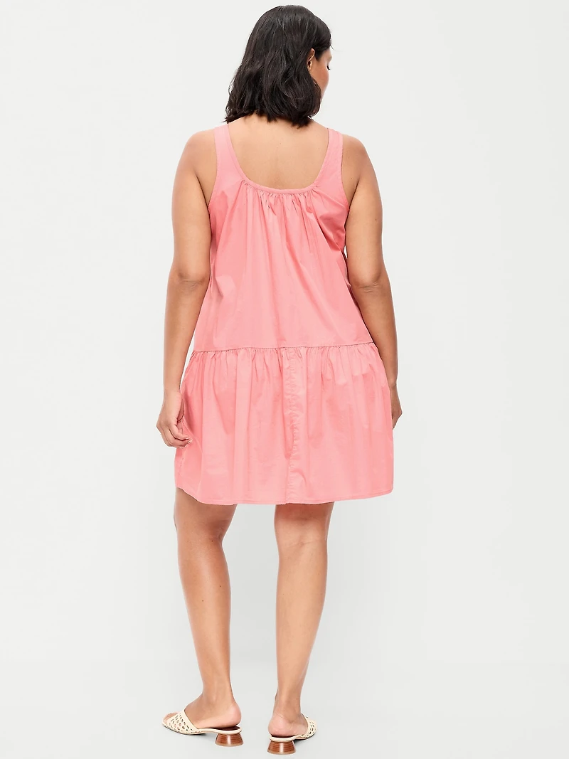 Sleeveless Drop-Waist Swing Mini Dress