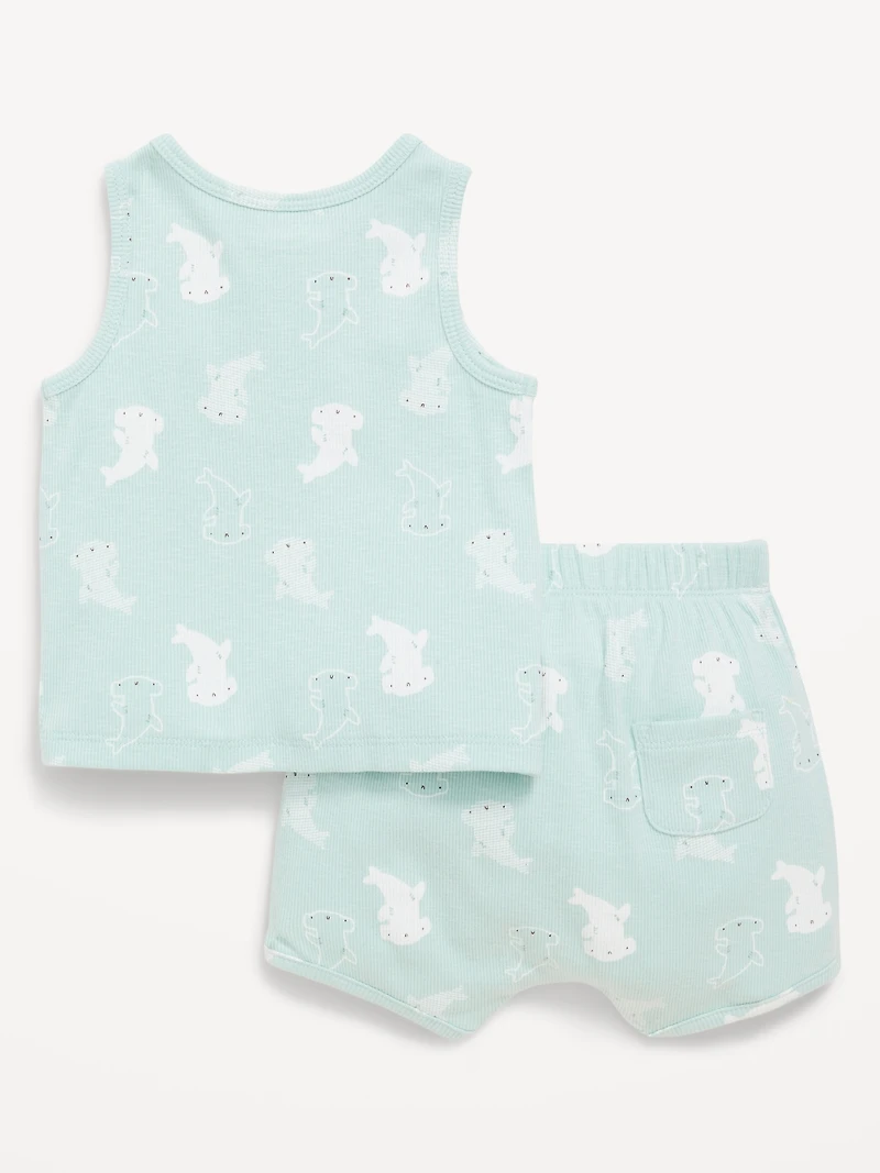 Henley Tank Top and Shorts Set for Baby