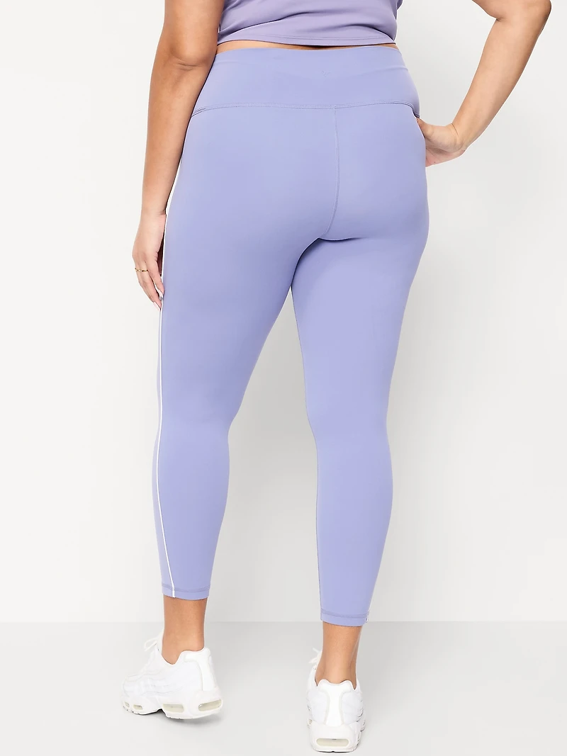 High-Waisted StudioSmooth 7/8 Side-Striped Leggings