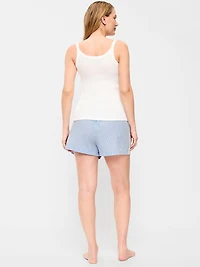 Maternity Poplin Boxer Pajama Shorts