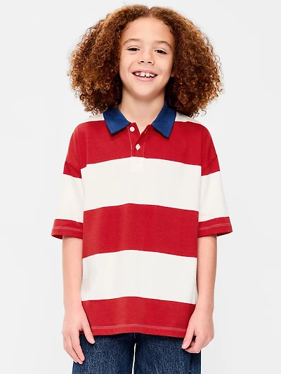 Oversized Short-Sleeve Polo Shirt for Boys