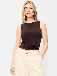 Hug Double-Layer Boat-Neck Top