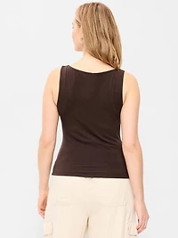 Hug Double-Layer Boat-Neck Top