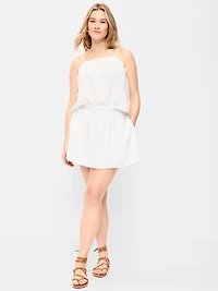 Crinkle Gauze Ruffle Waist Mini Skort