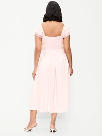 Short-Sleeve Fit & Flare Midi Dress