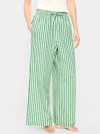 Poplin Wide-Leg Pajama Pants