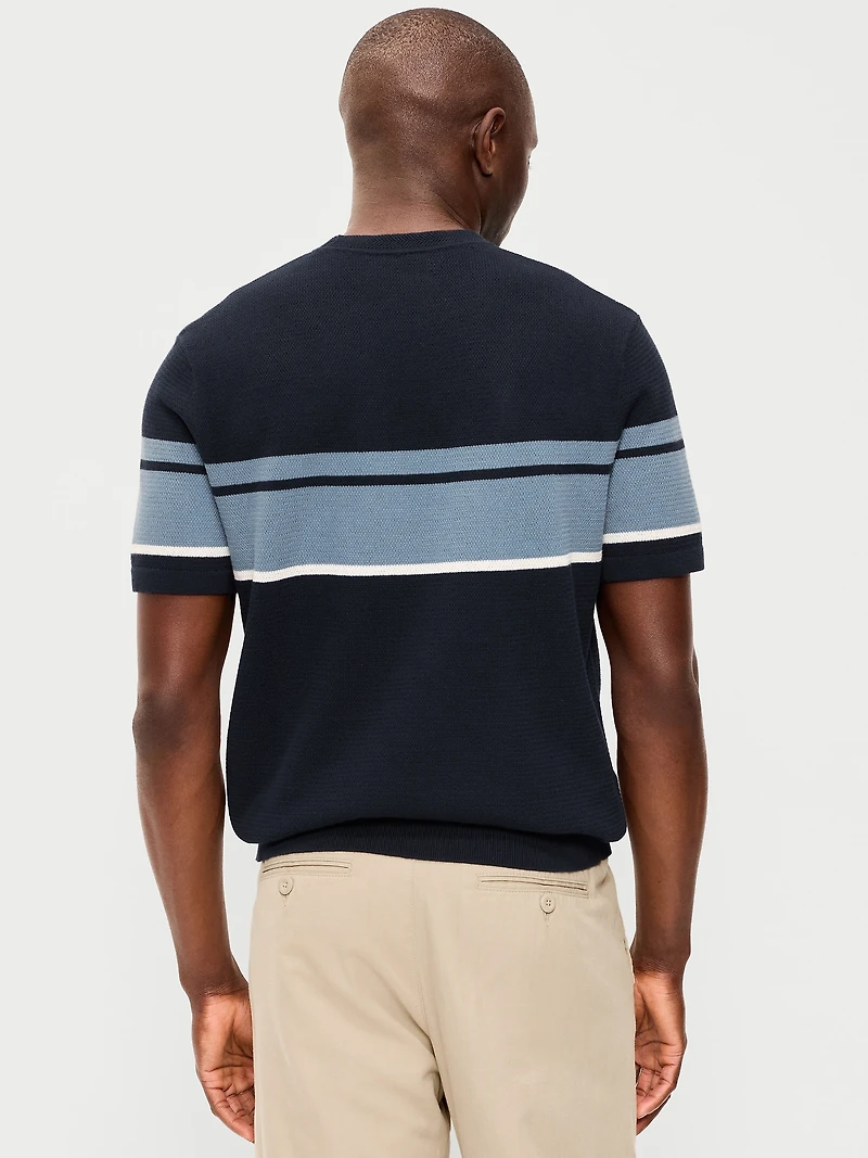 Relaxed Color-Block Sweater T-Shirt