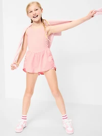 PowerChill Sleeveless Ruffle-Trim Romper for Girls
