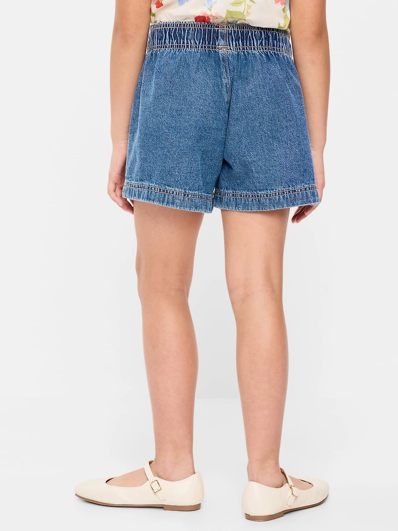 High-Waisted Pull-On Jean Shorts for Girls