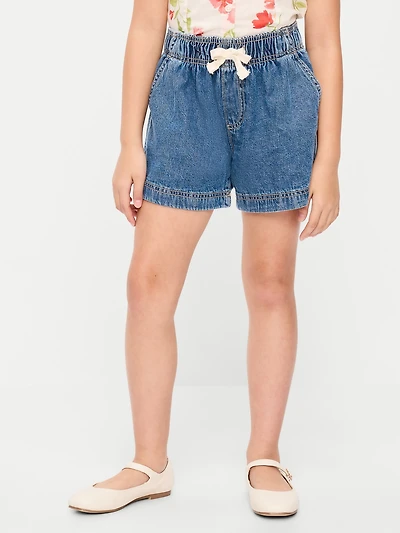High-Waisted Pull-On Jean Shorts for Girls