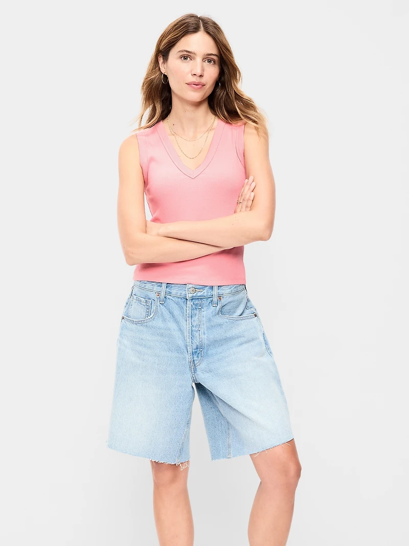 Snug Crop V-Neck Tank Top