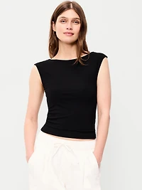 Cap-Sleeve Tie-Back Top