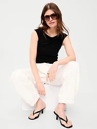 Cap-Sleeve Tie-Back Top