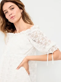 Off-The-Shoulder Lace Mini Dress