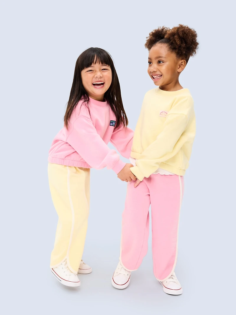 Dolphin-Hem Cropped Sweatpants for Toddler Girls
