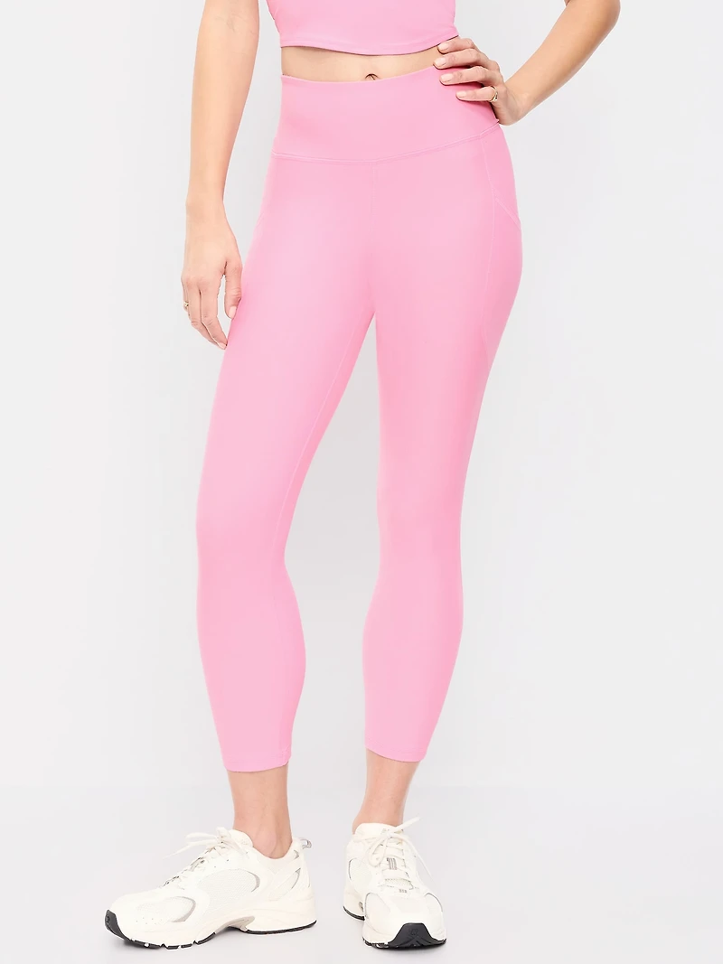 High-Waisted PowerSoft Crop Pocket Leggings
