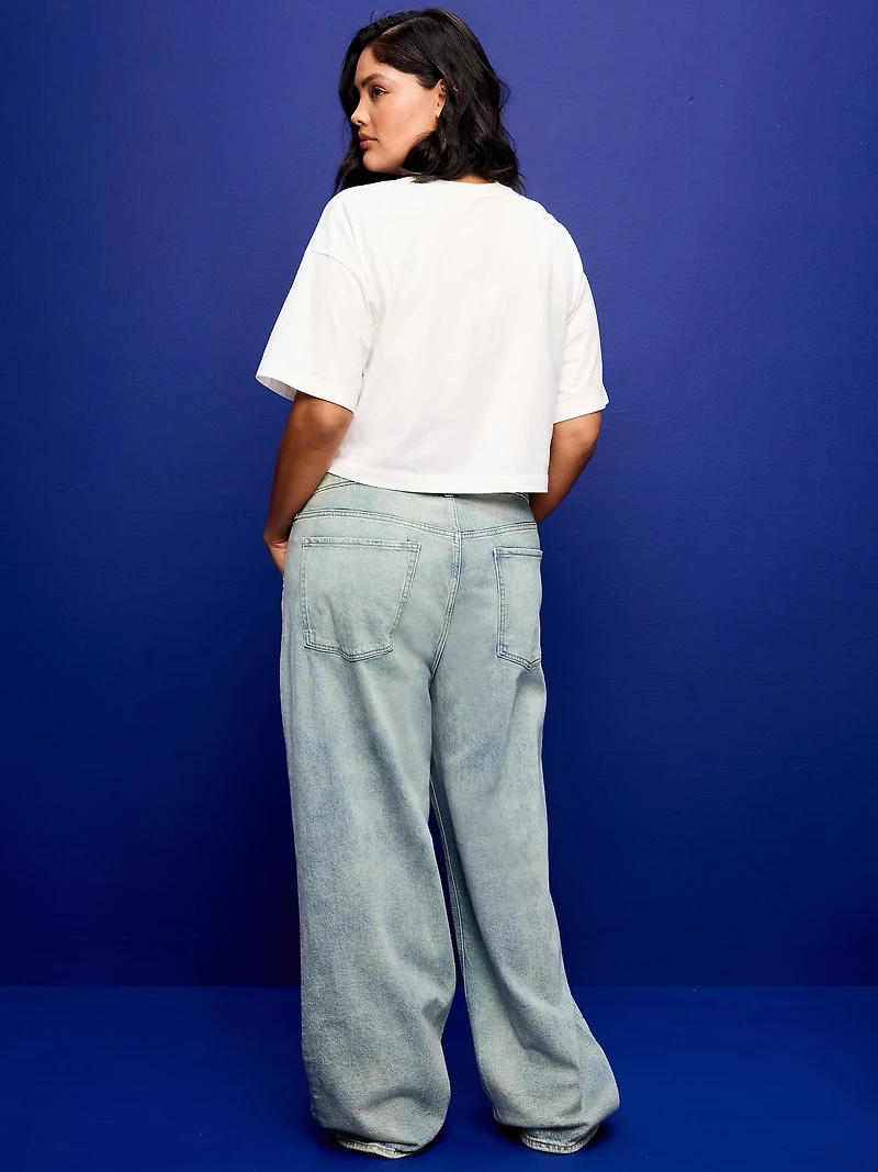 Mid-Rise Slouchy Wide-Leg Jeans
