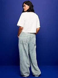 Mid-Rise Slouchy Wide-Leg Jeans