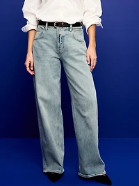 Mid-Rise Slouchy Wide-Leg Jeans
