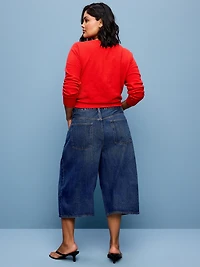 Mid-Rise Baggy Cropped Jeans