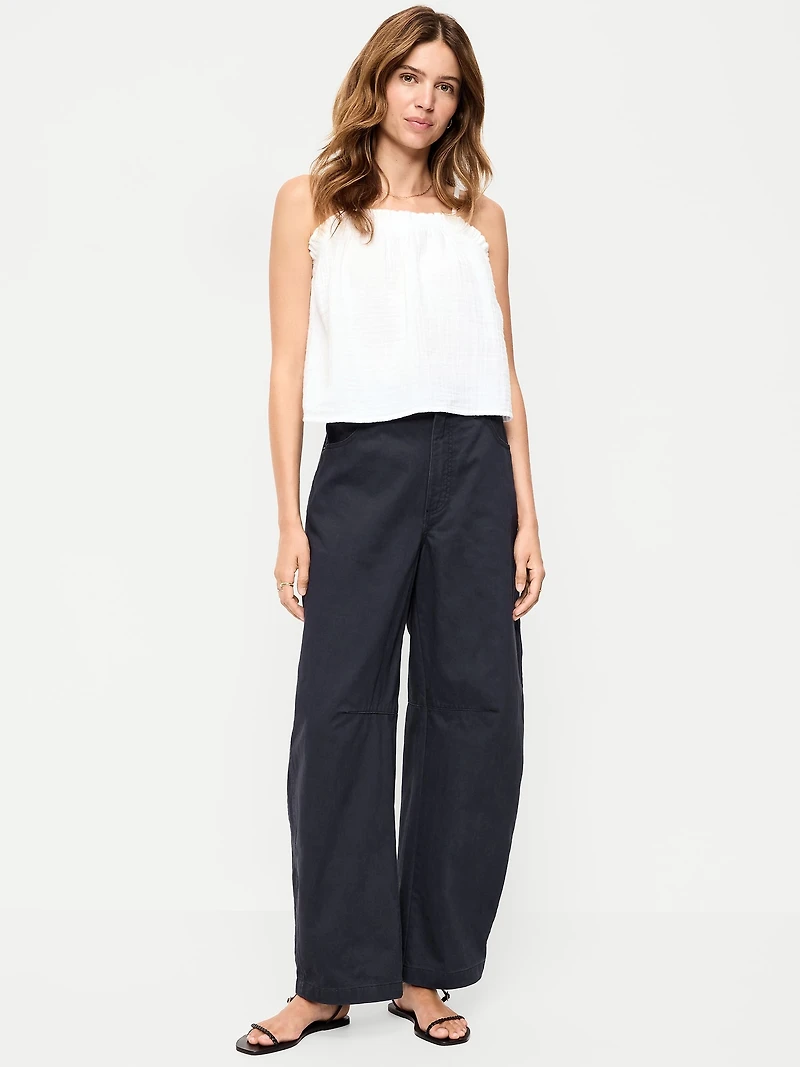 Mid-Rise Barrel Chino Pants