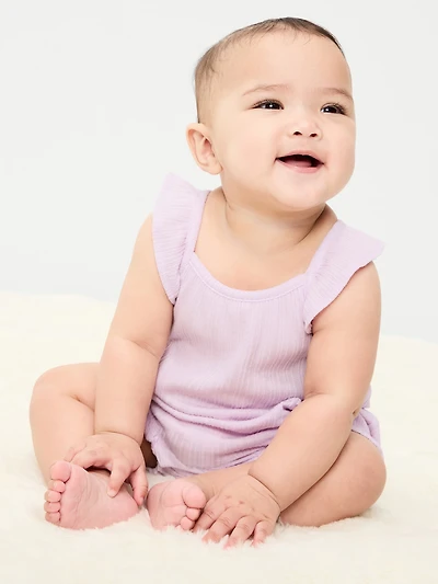 Sleeveless Ruffle-Trim Romper for Baby