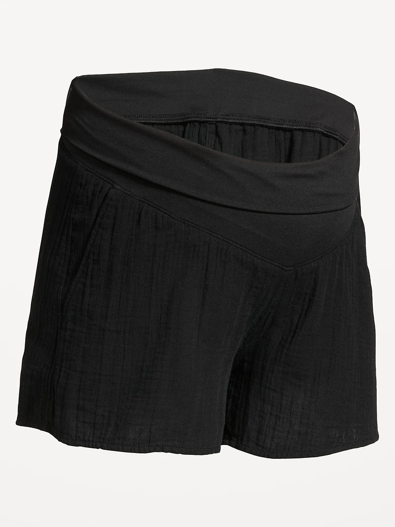 Maternity Foldover-Waist Relaxed Pull-On Short